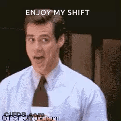 Man White Shirt Tie Saying Enjoy My Shift GIF