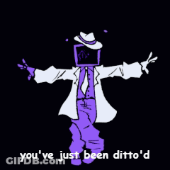 Man White Suit Purple Pants You've Been Ditto'd GIF