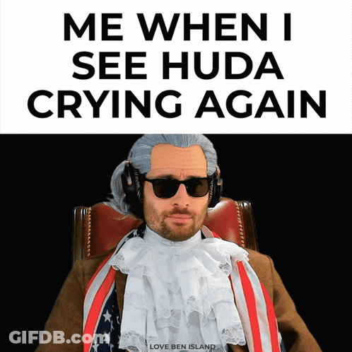Man Wig Sunglasses Me When I See Huda Crying Again GIF
