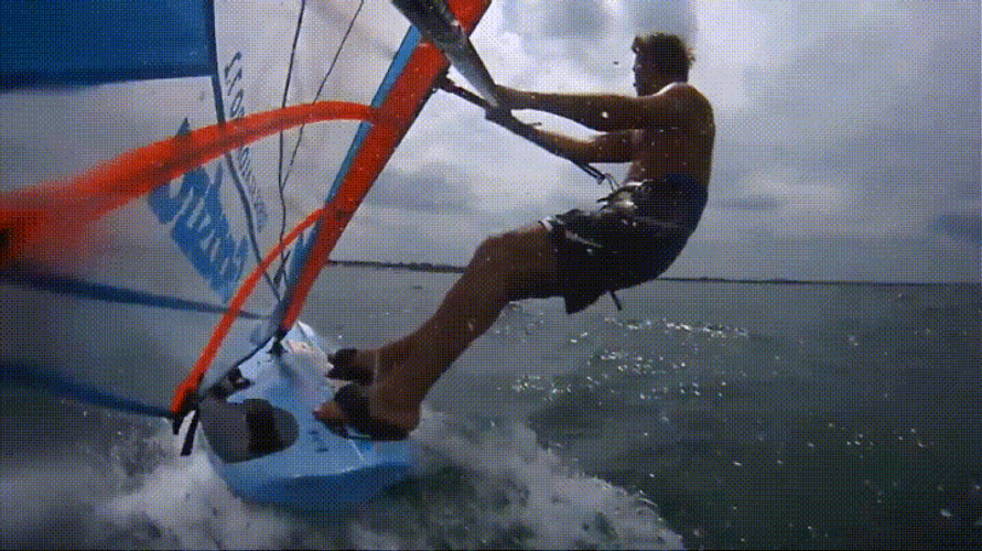 Man Windsurfing Rig GIF