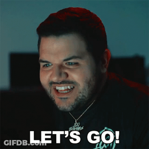 Man With 100 Thieves Necklace Says Let's Go GIF