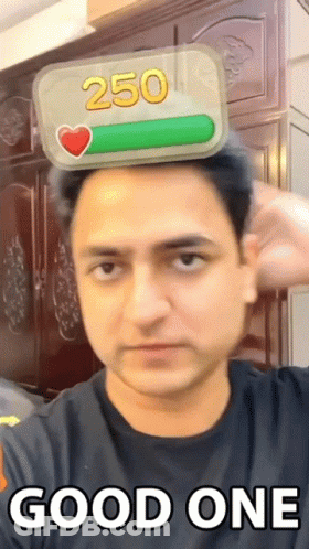 Man With 250 On Head Saying Good One GIF