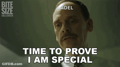 Man With Adel On Head Says Time To Prove I Am Special GIF
