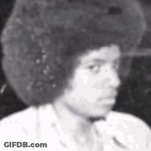 Man With Afro In White Shirt And Tie GIF