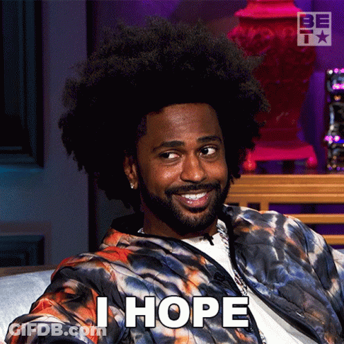 Man With Afro Says I Hope Smiling GIF