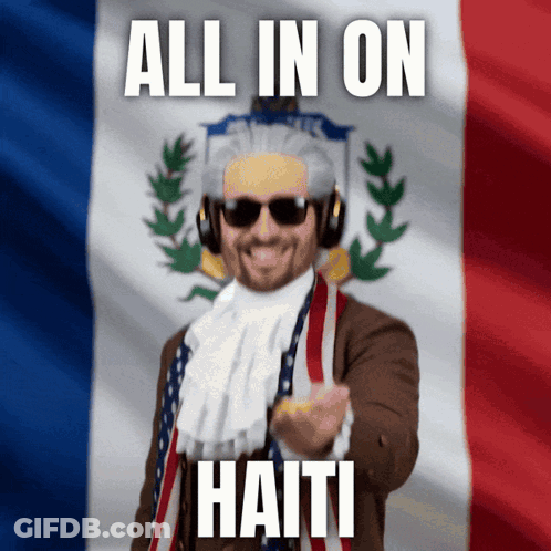 Man With All In On Haiti Flag GIF