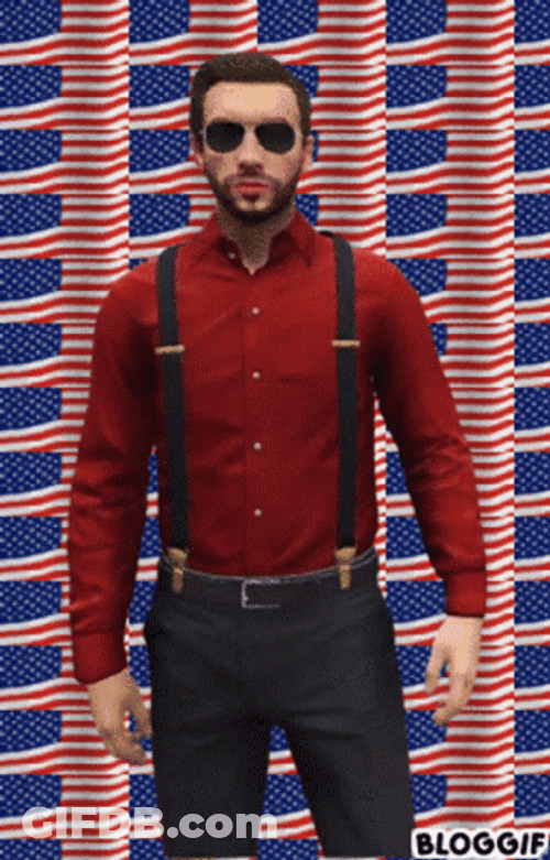Man With American Flag Waving Background GIF