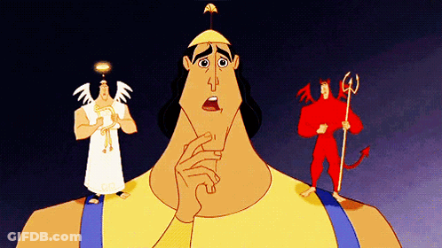 Man With Angel And Devil GIF