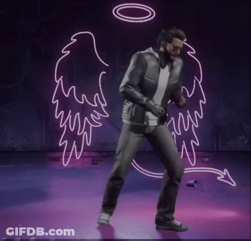 Man With Angel Wings And Halo Dancing GIF
