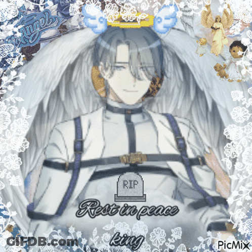 Man With Angel Wings RIP Rest In Peace King GIF
