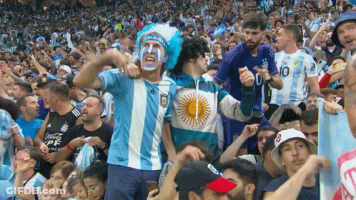 Man With Argentina Painted On Face GIF