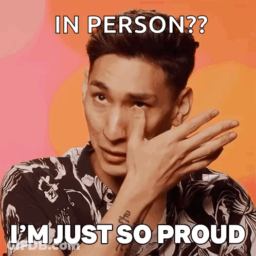 Man With Arm Tattoo Covering Face Says In Person I'm Just So Proud GIF