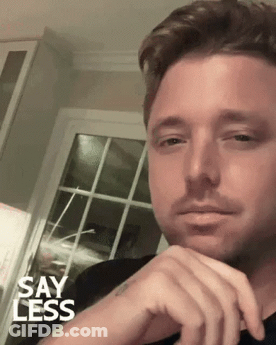 Man With Arm Tattoo Making Funny Face Say Less GIF