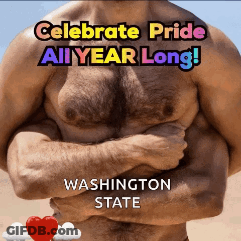 Man With Arms Crossed Celebrating Pride All Year Long GIF