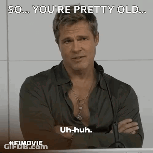 Man With Arms Crossed Saying So You're Pretty Old Uh-Huh GIF