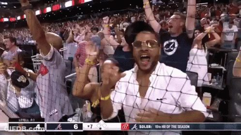 Man With Arms In Air Party GIF