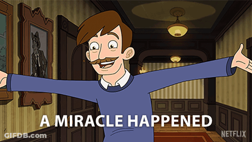 Man With Arms Outstretched A Miracle Happened GIF