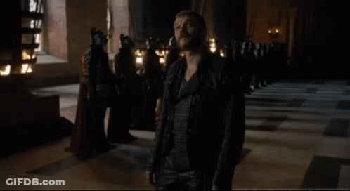 Man With Arms Outstretched Facing Group GIF