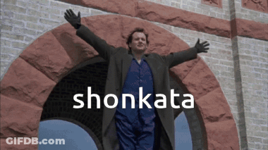 Man With Arms Outstretched In Front Of Brick Archway With Shonkata GIF