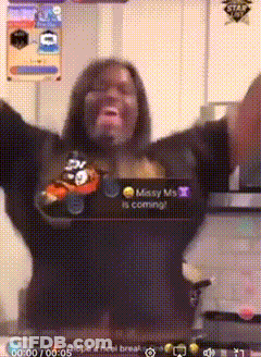 Man With Arms Outstretched In Front Of Missy Ms Screen GIF