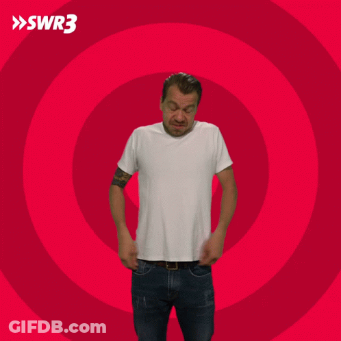 Man With Arms Outstretched In Front Of Red Circle SWR3 GIF