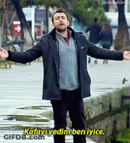 Man With Arms Outstretched Kafayi Yedim Ben Iyice GIF