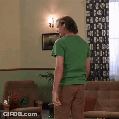 Man With Arms Outstretched Saying Me On My Way To Find Who Asked GIF