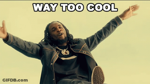 Man With Arms Outstretched Saying Way Too Cool GIF