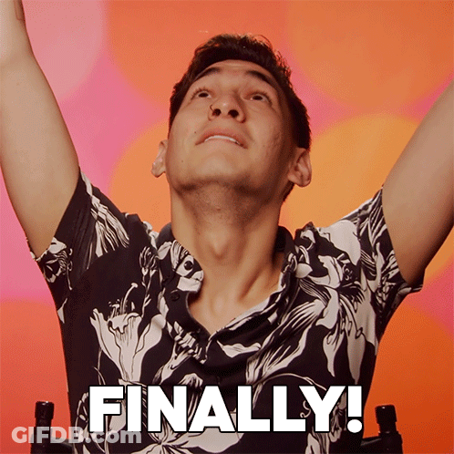 Man With Arms Up Finally GIF