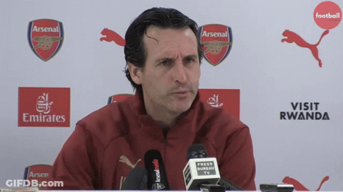 Man With Arsenal And Emirates Logos GIF