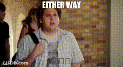 Man With Backpack By Brick Wall Saying Either Way GIF