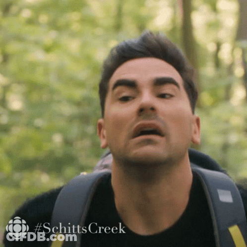 Man With Backpack Making Funny Face Schitt's Creek GIF