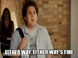 Man With Backpack Saying Either Way GIF