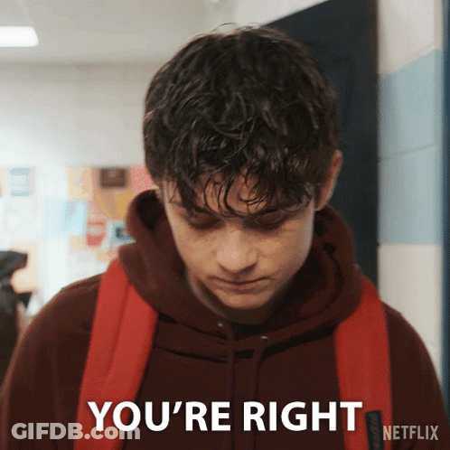 Man With Backpack Saying You're Right GIF