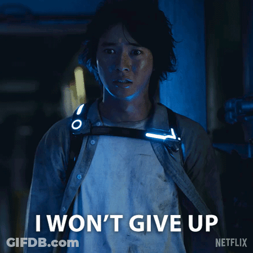 Man With Backpack Says I Won't Give Up On Netflix Poster GIF