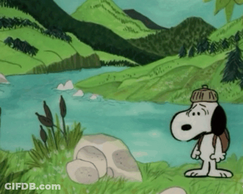 Man With Backpack Walking Says Have A Happy Hiking GIF