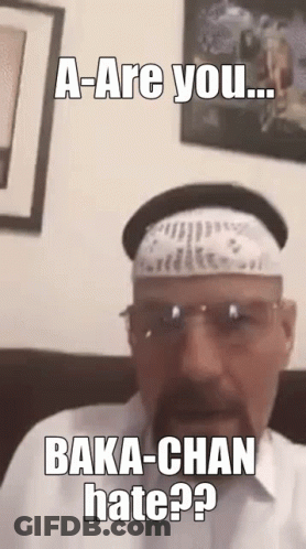 Man With Bandage Hat Glasses Saying A-Are You Baka-Chan Hate GIF