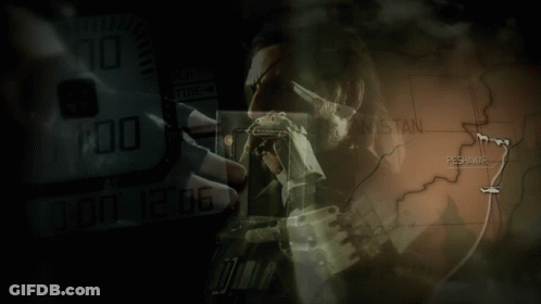 Man With Bandage On Eye In Front Of Afghanistan Map GIF