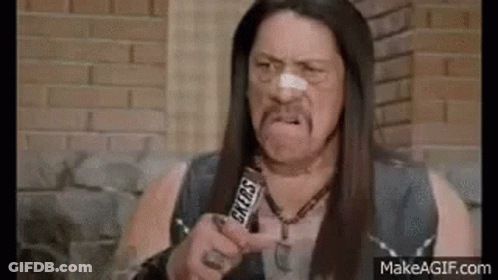 Man With Bandage On Nose Holding Snickers Bar GIF