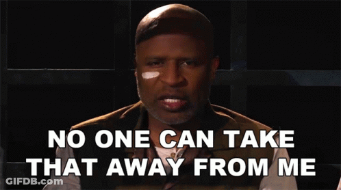 Man With Bandage Saying No One Can Take That Away GIF