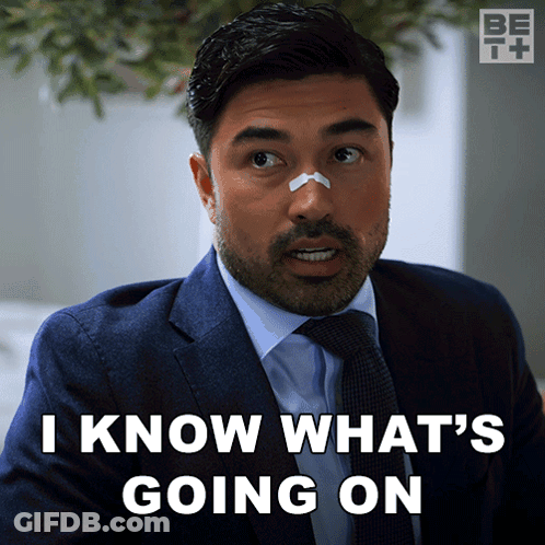 Man With Bandage Says I Know What's Going On GIF