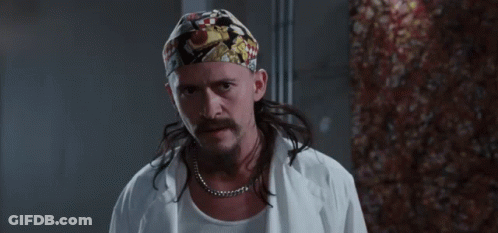 Man With Bandana And Necklace Saying Ding GIF