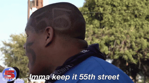 Man With Bandana And Number 55 On Head GIF