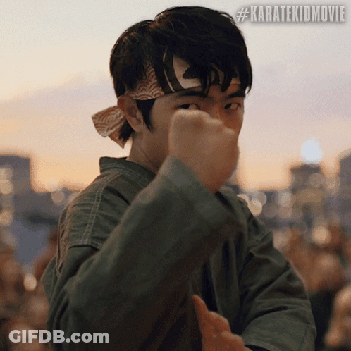 Man With Bandana Making Fist #Karatekidmovie GIF