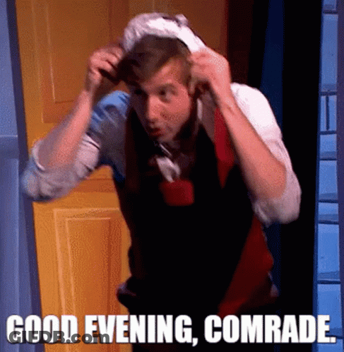 Man With Bandana Saying Good Evening Comrade GIF