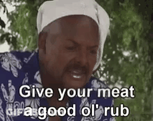 Man With Bandana Saying Oil Rub GIF