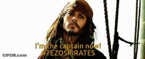 Man With Bandana Says I'm The Captain Now #TezosPirates GIF