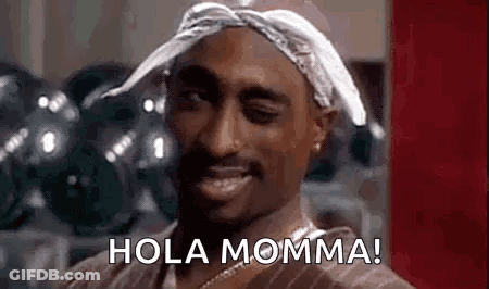 Man With Bandana Smiling Saying Hola Momma GIF