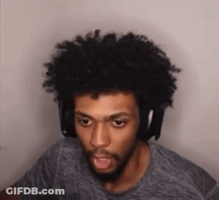 Man With Beard And Afro Wearing Headphones GIF