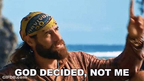 Man With Beard And Bandana Saying God Decided Not Me GIF